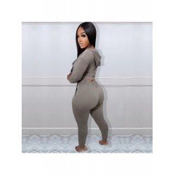 Pure Color Leisure Hooded Women's Three-piece Set  Pure Color Leisure Hooded Women's Three-piece Set