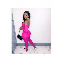  Pure Color Backless Top And Trouser Women's Suits