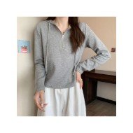  2024 Pure Color Hooded Long Sleeve Sweater