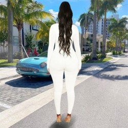 Pure Color U Neck Women's Skinny Jumpsuit  Pure Color U Neck Women's Skinny Jumpsuit