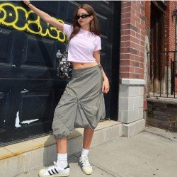 Street Loose Zipper Up Stylish Summer Skirts