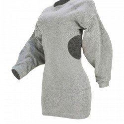  Leisure Pure Color Hollowed-out Women's Long Sleeve Dress