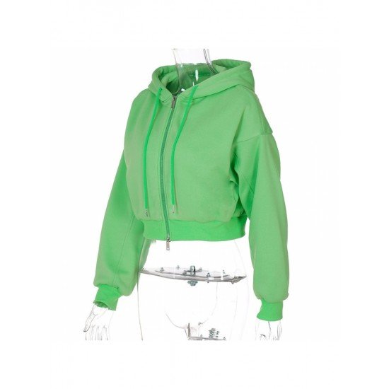  2024 Hooded Pure Color Women's Short Coats