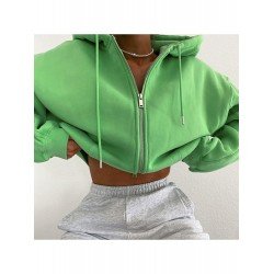  2024 Hooded Pure Color Women's Short Coats