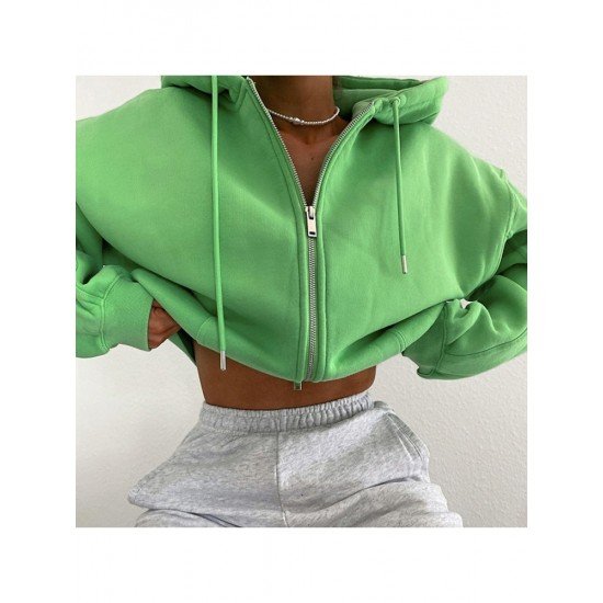  2024 Hooded Pure Color Women's Short Coats