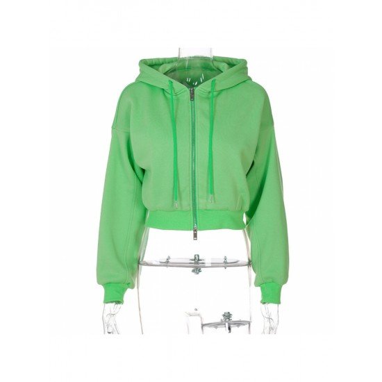  2024 Hooded Pure Color Women's Short Coats