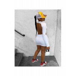 Backless Cut Out Long Sleeve Short Dresses Backless Cut Out Long Sleeve Short Dresses