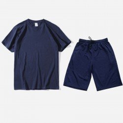 Summer Casual Pure Color Men's Short Suit  Summer Casual Pure Color Men's Short Suit