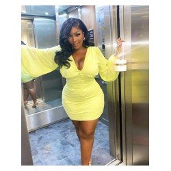 Sexy V-Neck Pure Color Hip Sleeveless Dress  Sexy V-Neck Pure Color Hip Sleeveless Dress