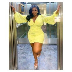 Sexy V-Neck Pure Color Hip Sleeveless Dress  Sexy V-Neck Pure Color Hip Sleeveless Dress