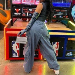  Casual Pure Color Pocket Long Pants
