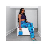  2024 Summer Blue Printing Long Pants For Women