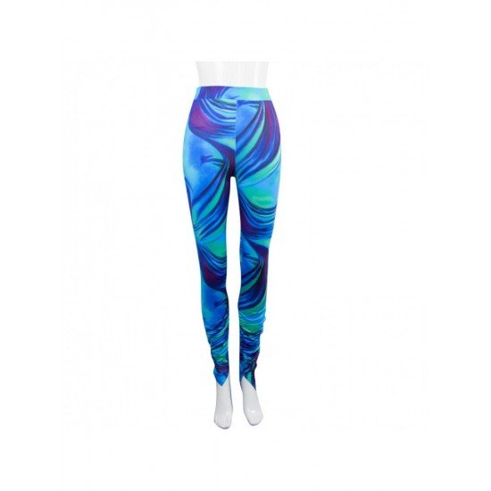  2024 Summer Blue Printing Long Pants For Women