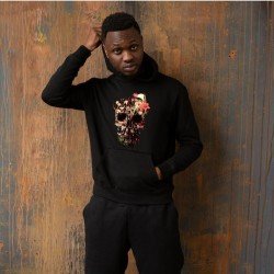 Skull Printed Hooded Collar Men Hoodies Tops