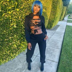 Pure Color Bandage Top And Trousers Casual Suit  Pure Color Bandage Top And Trousers Casual Suit