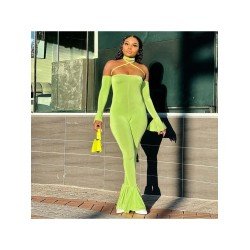 Off The Shoulder Halter Solid Jumpsuits Off The Shoulder Halter Solid Jumpsuits