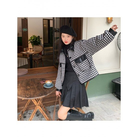  2024 New Versatile Houndstooth Women's Short Jacket
