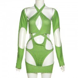 Nightclub Designer Cut Out 2piece Romper Sets