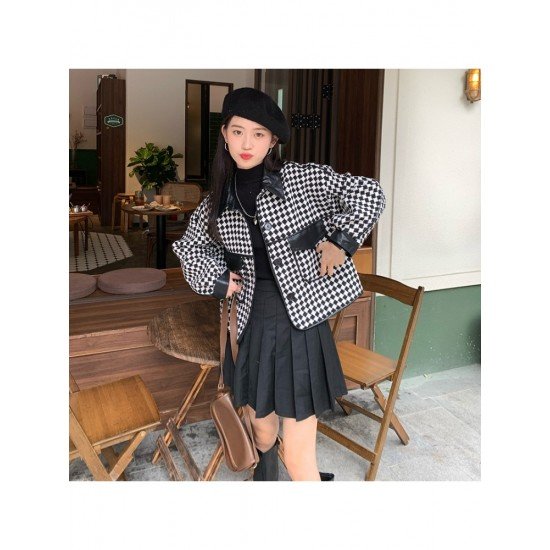  2024 New Versatile Houndstooth Women's Short Jacket