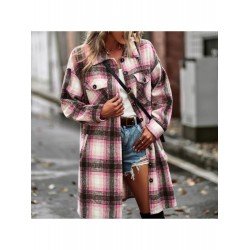 Temperament Leisure Plaid Women's Long Sleeve Coats Temperament Leisure Plaid Women's Long Sleeve Coats