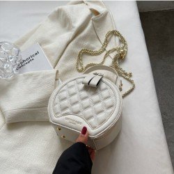  Pure Color PU Round Bags For Women