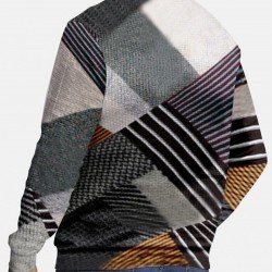 Men Striped Color Blocking Long Sleeve Polo Shirts