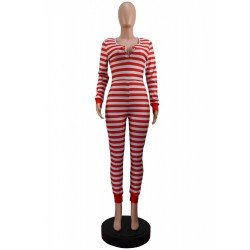 Striped Casual Long Sleeve Jumpsuits For Women Striped Casual Long Sleeve Jumpsuits For Women