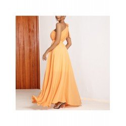 Summer Slant Shoulder Floor-length Evening Dress  Summer Slant Shoulder Floor-length Evening Dress