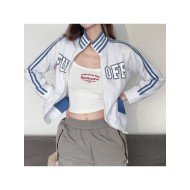  2024 Fall Letter Printing Striped Casual Hoodie