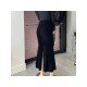  2024 Autumn Split Hem Pure Color Women's Skirt