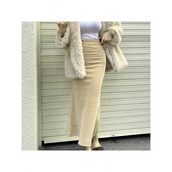  2024 Autumn Split Hem Pure Color Women's Skirt