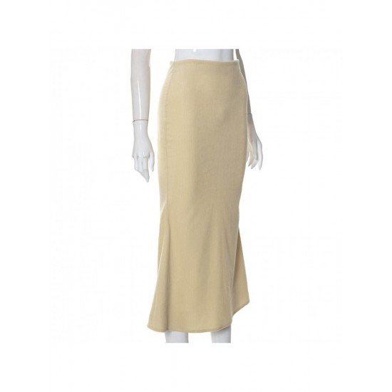  2024 Autumn Split Hem Pure Color Women's Skirt