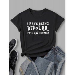 Simple Designer Letter Printed Women T Shirt Tops