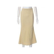  2024 Autumn Split Hem Pure Color Women's Skirt