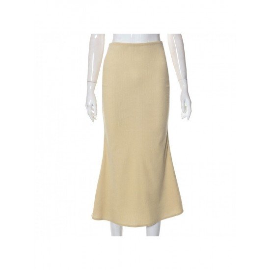  2024 Autumn Split Hem Pure Color Women's Skirt