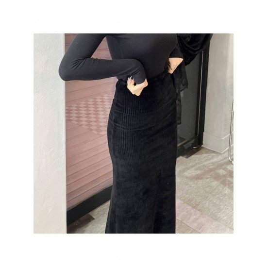  2024 Autumn Split Hem Pure Color Women's Skirt