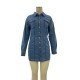Fall Solid Long Sleeve Denim Short Dress