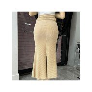  2024 Autumn Split Hem Pure Color Women's Skirt