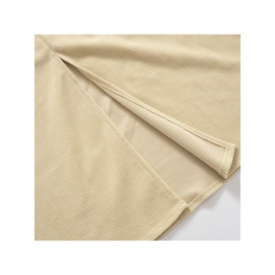  2024 Autumn Split Hem Pure Color Women's Skirt