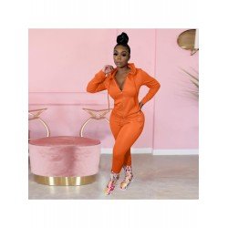 Leisure Pure Color Hooded Women's Two-Piece Set  Leisure Pure Color Hooded Women's Two-Piece Set