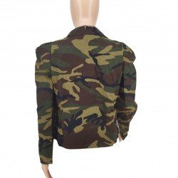 Camouflage Fall Women Long Sleeve Coats