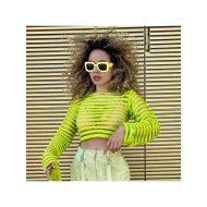  2024 Crew Neck See Through Crop Top