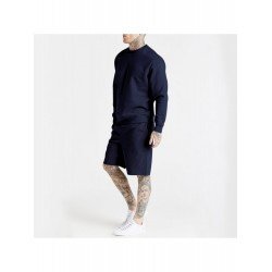 Pure Color Round Neck Men's Shorts Suit  Pure Color Round Neck Men's Shorts Suit