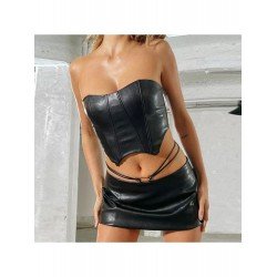 Tie Wrap Black Matching 2 Piece Skirt Sets Tie Wrap Black Matching 2 Piece Skirt Sets