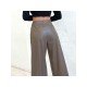  2024 PU Leather Pure Color Women's Pants