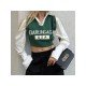  2024 American Retro Letter V-Neck Women's Knitted Vest