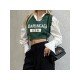  2024 American Retro Letter V-Neck Women's Knitted Vest