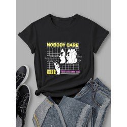 Stylish Summer Graphic Black T Shirts For Women Stylish Summer Graphic Black T Shirts For Women