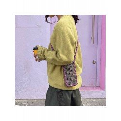 Casual Pure Color Yellow Pullover Sweaters Casual Pure Color Yellow Pullover Sweaters