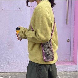 Casual Pure Color Yellow Pullover Sweaters